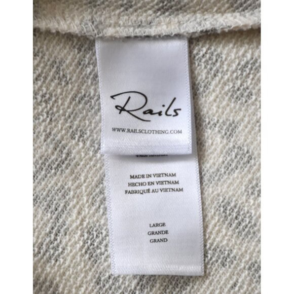 RAILS NWT ALICE COTTON BLEND MIXED GREY CHEETAH SWEATSHIRT. SIZE L - Picture 9 of 11